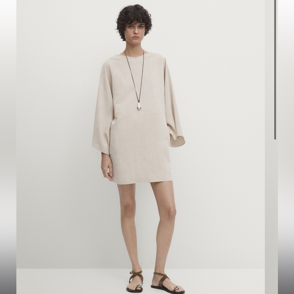 Massimo Dutti‎ Short Dress w Voluminous Sleeves